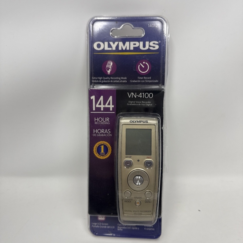 Olympus VN-4100PC Champagne Gold LCD Screen Handheld Digital Voice Recorder